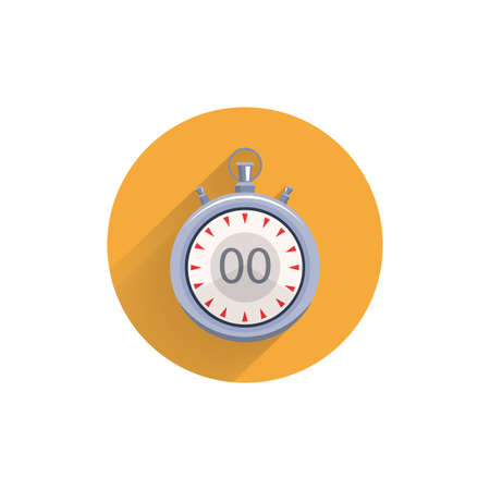 stopwatch colorful flat icon with long shadow. stopwatch flat iconのイラスト素材