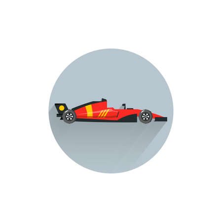 racing car colorful flat icon with long shadow. sport car flat iconのイラスト素材