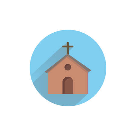 church colorful flat icon with shadow. church flat iconのイラスト素材