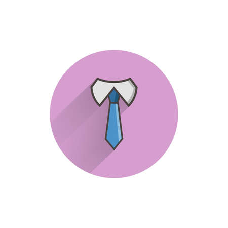 tie colorful flat icon with long shadow. tie flat iconのイラスト素材