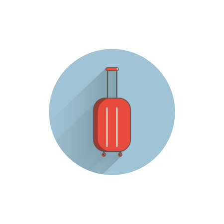 Luggage colorful flat icon with long shadow. luggage case flat iconのイラスト素材
