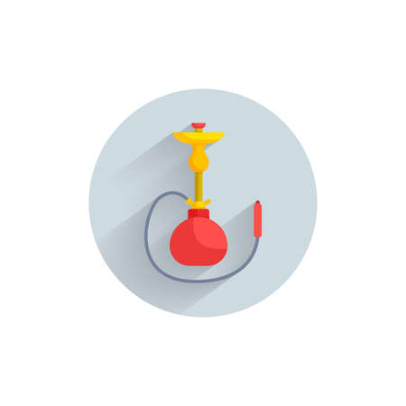 Shisha colorful flat icon with long shadow. Shisha flat icon