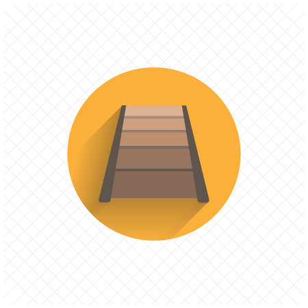 Railroad colorful flat icon with shadow. transport flat iconのイラスト素材