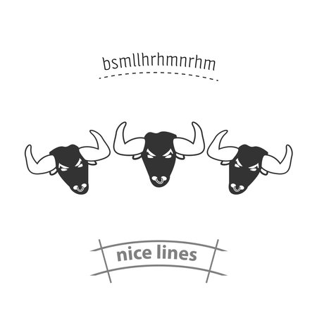 bull isolated vector icon. animal ox design elementのイラスト素材