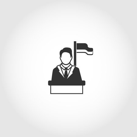 speaker icon. orator speaking from tribune isolated vector icon. business design elementのイラスト素材