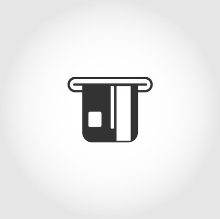 Insert credit card to ATM isolated vector icon. business design elementのイラスト素材
