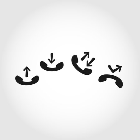 Phone icon. incoming call, outgoing call, missed call isolated vector icon. business design elementのイラスト素材