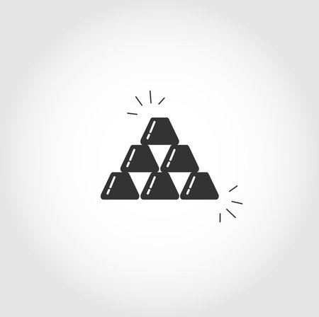 Gold Ingots isolated vector icon. business design elementのイラスト素材