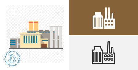 factory isolated vector icon. pollution, ecology design elementのイラスト素材