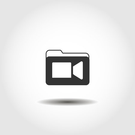 folder with video files isolated vector icon. camera, media design elementのイラスト素材