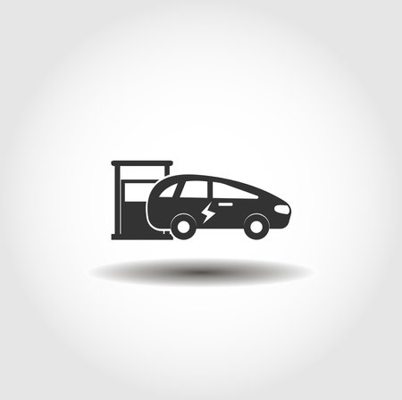 car in fuel station isolated vector icon. car service design elementのイラスト素材