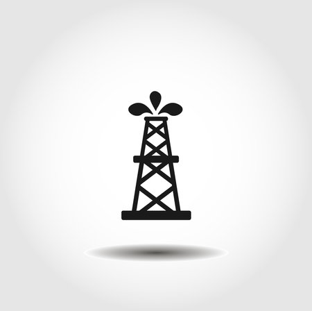 oil well icon. Pumpjack isolated vector icon. ecology design elementのイラスト素材