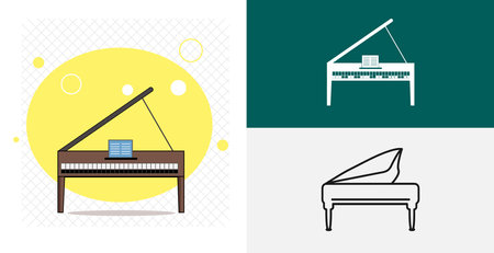 Piano isolated vector icon. grand Piano design elementのイラスト素材