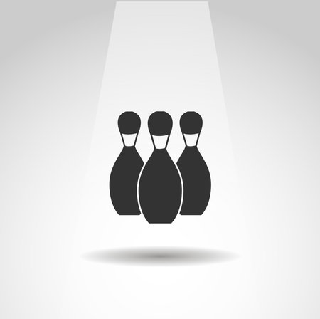 bowling pins vector icon, bowling simple isolated iconのイラスト素材
