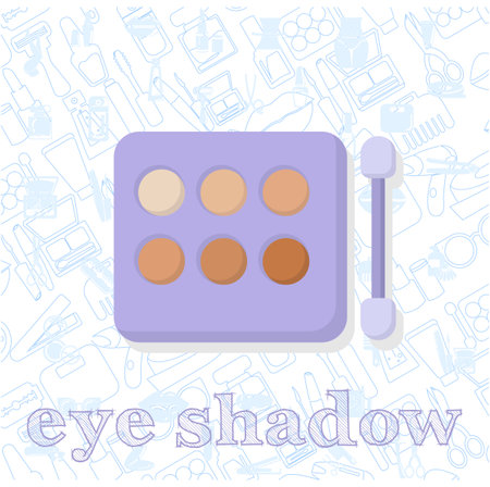Eye shadow kit vector flat illustration, cosmetic eye shadow vector illustrationのイラスト素材