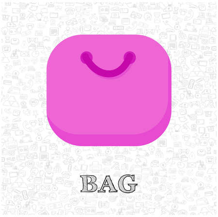 bag isolated vector flat illustration. pink bag design element for illustrationのイラスト素材