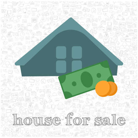 house sale isolated vector flat illustration. house sale design element for illustrationのイラスト素材