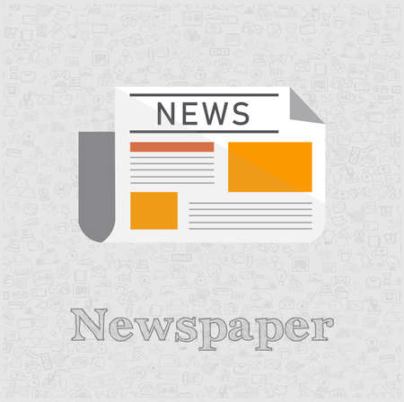 Newspaper isolated vector flat illustration. Newspaper design element for illustrationのイラスト素材