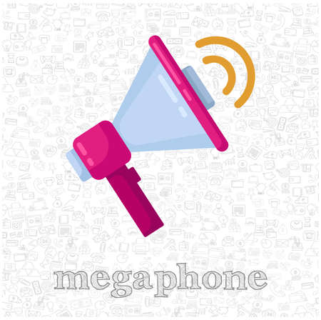 megaphone isolated vector flat illustration. megaphone design element for illustrationのイラスト素材