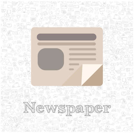 Newspaper isolated vector flat illustration. Newspaper design element for illustrationのイラスト素材