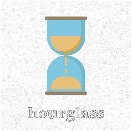 Hourglass isolated vector flat illustration. sandglass design element for illustrationのイラスト素材