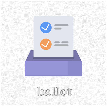 ballot isolated vector flat illustration. ballot design element for illustrationのイラスト素材
