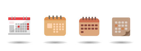 calendar vector illustration, calendar simple flat iconのイラスト素材