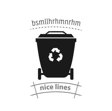 trash recycle bin container for garbage simple vector icon. recycle bin isolated iconのイラスト素材