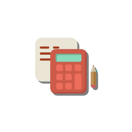 accounting flat style element illustration. calculator cartoon design on white backgroundのイラスト素材