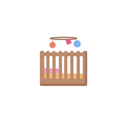 Baby bed clipart. baby cradle isolated simple vector clipart.のイラスト素材