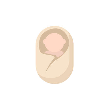 baby in a diaper clipart. baby in a diaper isolated simple vector clipartのイラスト素材