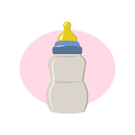 feeding bottle Baby milk bottle icon. Feeding bottle with soother clipart. feeding bottle isolated simple vector clipartのイラスト素材