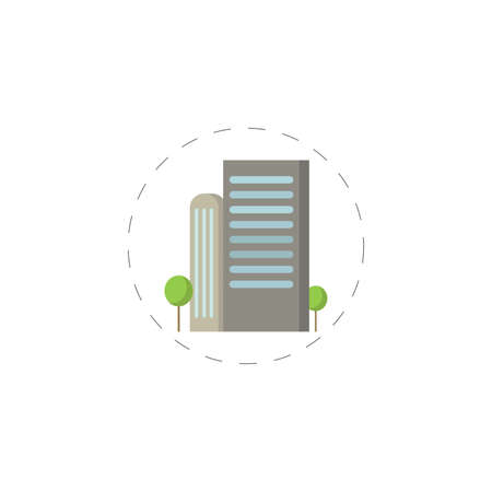 city clipart. skyscraper isolated simple flat vector clipartのイラスト素材