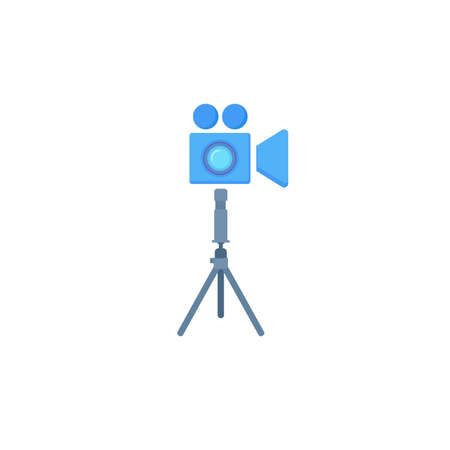 camera on tripod clipart. asd isolated simple flat vector clipartのイラスト素材