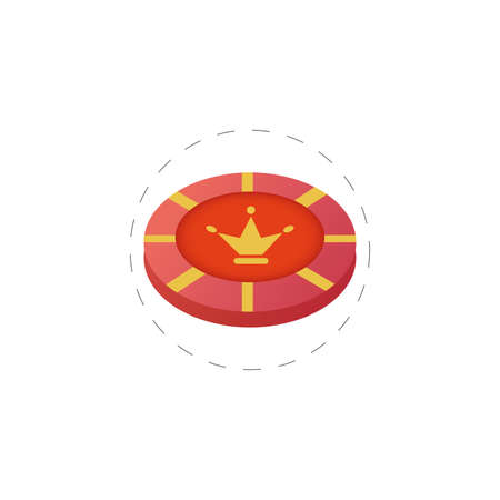 Casino chip clipart. Casino chip simple vector clipart. Casino chip isolated clipart.のイラスト素材