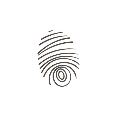 Fingerprint clipart. Fingerprint simple vector clipart. Fingerprint isolated clipart.のイラスト素材