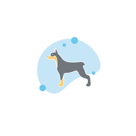 dog clipart. doberman dog simple vector clipart. doberman dog isolated clipart.のイラスト素材