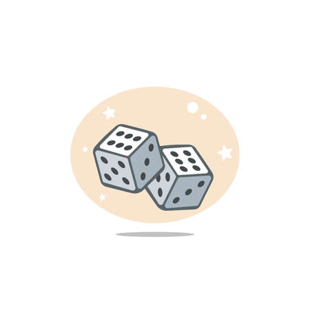 dice cubes clipart. dice cubes simple vector clipart. dice cubes isolated clipart.のイラスト素材