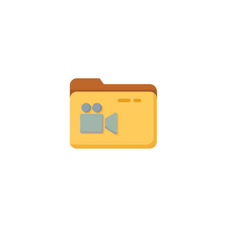 folder with video files clipart. video files simple vector clipart. video files isolated clipart.のイラスト素材