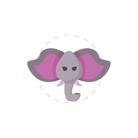 Elephant head clipart. Elephant simple vector clipart. Elephant isolated clipart.のイラスト素材