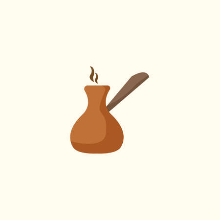 Turkish coffee clipart. Turkish coffee simple vector clipart. Turkish coffee isolated clipart.のイラスト素材