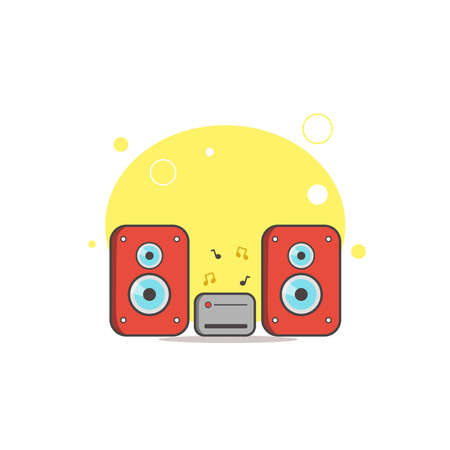 stereo speakers clipart. stereo speakers simple vector clipart. stereo speakers isolated clipart.のイラスト素材