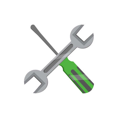 screwdriver and wrench clipart. service simple vector clipart. screwdriver and wrench isolated clipart.のイラスト素材
