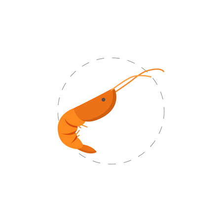 shrimp clipart. shrimp simple vector clipart. shrimp isolated clipart.のイラスト素材