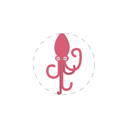 Squid clipart. Squid simple vector clipart. Squid isolated clipart.