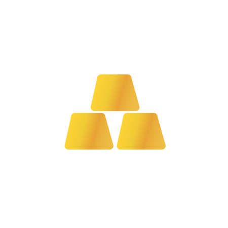 Gold Ingots vector colorful clipart. Gold Ingots flat illustrationのイラスト素材