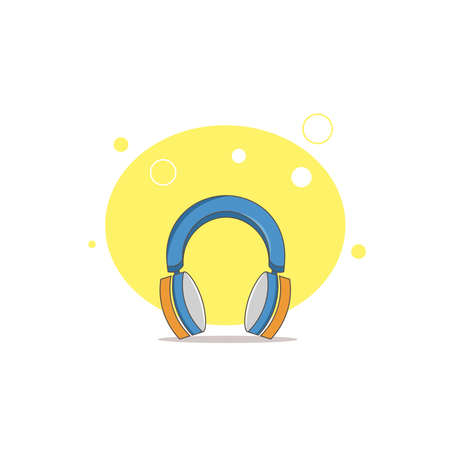 headphones vector colorful clipart. headphones flat illustrationのイラスト素材