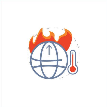 Global warm vector colorful clipart. Global warm flat illustrationのイラスト素材
