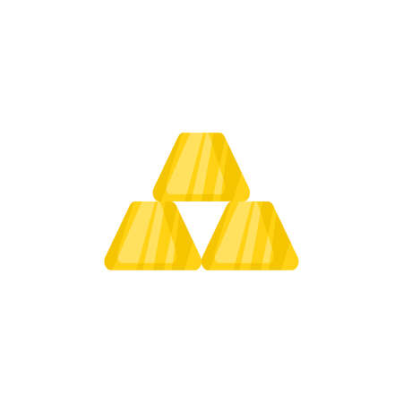 Gold Ingots vector colorful clipart. Gold Ingots flat illustrationのイラスト素材