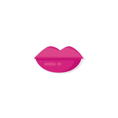 Lips vector clipart. purple Lips isolated flat icon.のイラスト素材